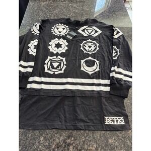 KTZ‎ Men's Kokon To Zai Star Black White Long Sleeve Short. NWT Size Large